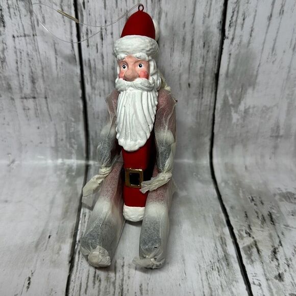 Department 56 Wooden Santa Ornament with Moveable Arms and Legs NEW - Picture 1 of 7